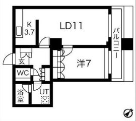 グランパークハイツ 802 間取り図