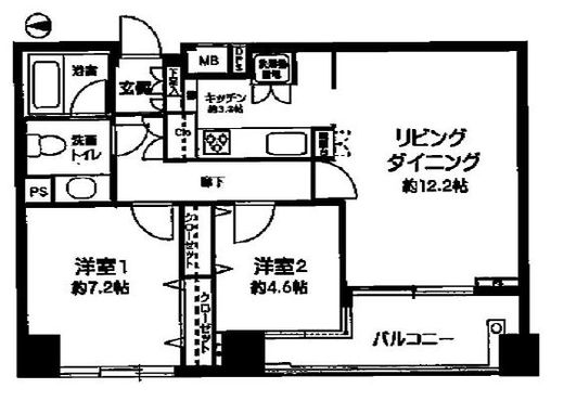 フリーディオ広尾南 2階 間取り図