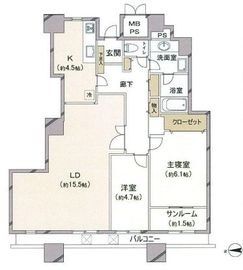 西戸山タワーホウムズ 21階 間取り図