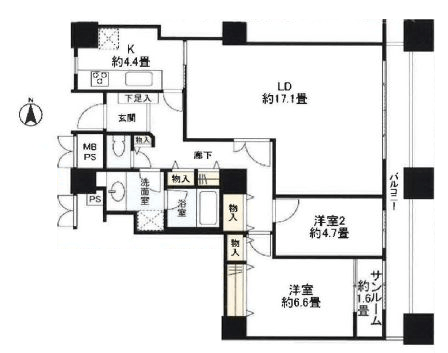 西戸山タワーホウムズ 20階 間取り図