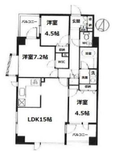 東急ドエルアルス白金長者丸 2階 間取り図