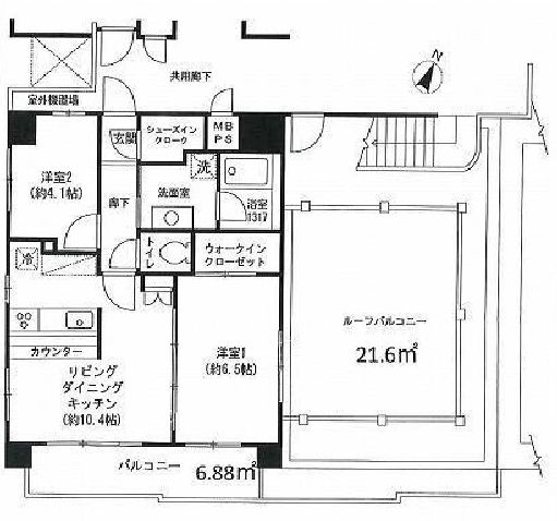 ミオカステーロ目黒都立大 7階 間取り図