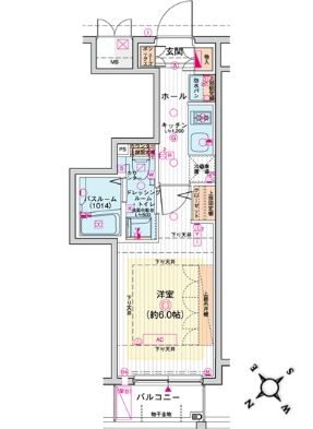 エステムプラザ愛宕虎ノ門レジデンス 405 間取り図