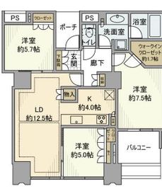 ワールドシティタワーズ キャピタルタワー 8階 間取り図