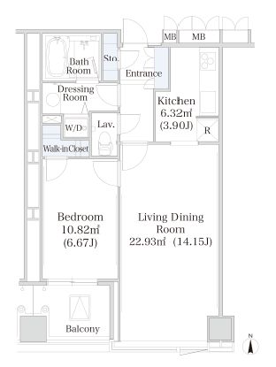 大井町ハイツ 1208 間取り図