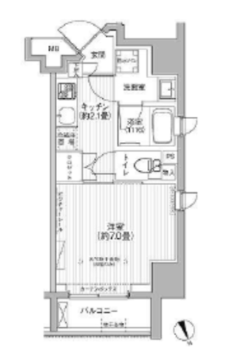 サイプレス御成門 201 間取り図