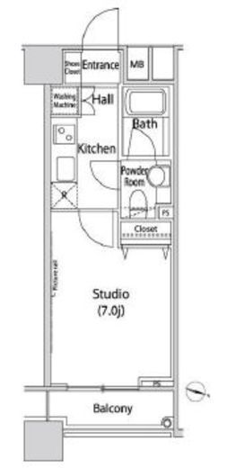 ファーストリアルタワー新宿 1703 間取り図