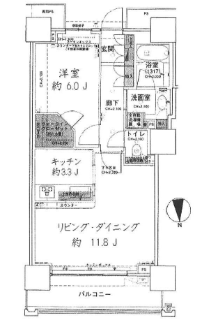 ベイクレストタワー 20階 間取り図