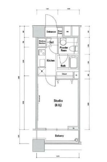 ファーストリアルタワー新宿 2302 間取り図