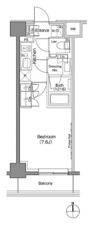 ザ・パークハビオ上野御徒町 707 間取り図