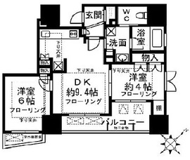 プレミスト四谷カレントコート 2階 間取り図