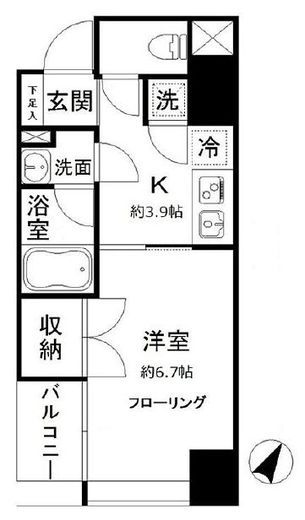 ウエストテラス汐留 1001 間取り図
