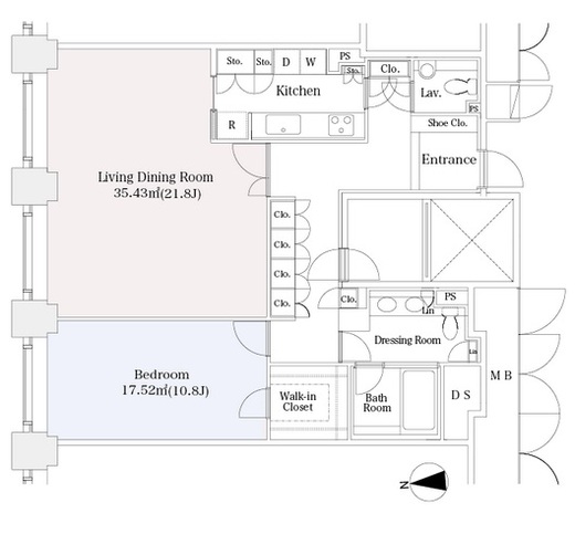 宮益坂ビルディングザ・渋谷レジデンス 2402 間取り図