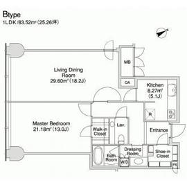 プラティーヌ西新宿 1302 間取り図