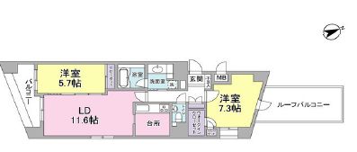 THEパームス代々木上原コスモテラス 7階 間取り図