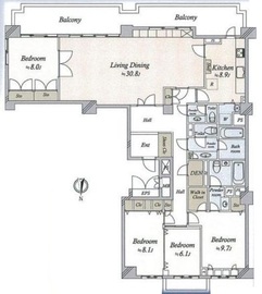 広尾ガーデンヒルズ 7階 間取り図