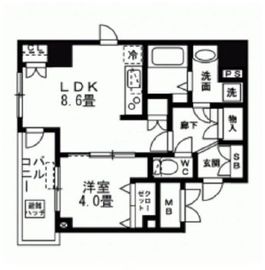 アクシア日本橋茅場町 301 間取り図