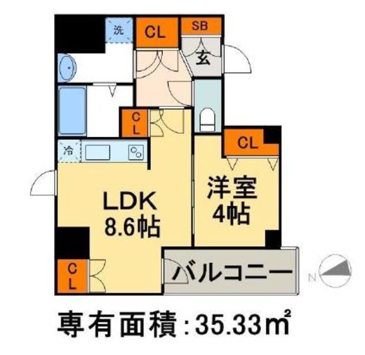 アクシア日本橋茅場町 501 間取り図