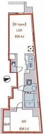 エクサム南麻布 202 間取り図