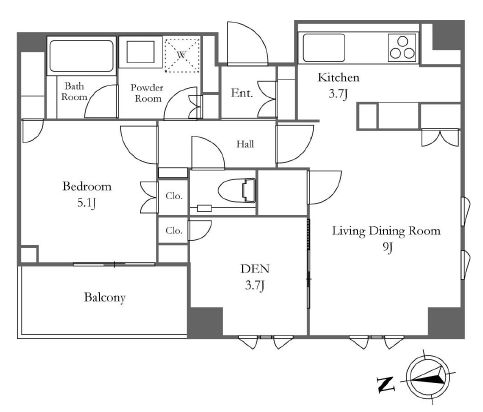 ブランズ六本木 2階 間取り図
