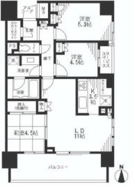 パークホームズ錦糸町ヴェルデコート 8階 間取り図