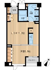 レジデンス三宿 202 間取り図