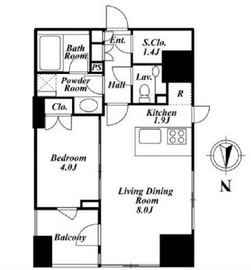 クオリア神南フラッツ 9階 間取り図