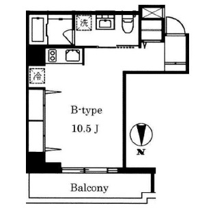 広尾ウエスト 2B 間取り図