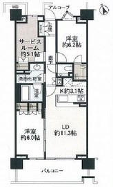 クラッシィハウス目黒洗足 7階 間取り図