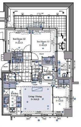 アトラス南麻布 8階 間取り図