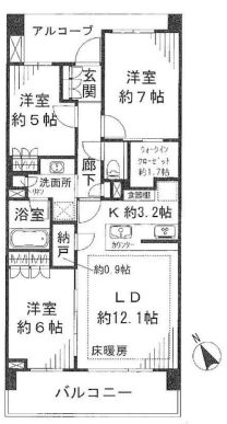 ザ・パークハウス二子玉川ガーデン 4階 間取り図