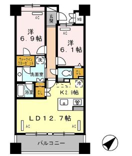 ロイヤルパークス豊洲 611 間取り図