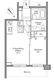 レジディア赤坂 307 間取り図