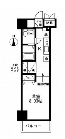 レジディア上野御徒町 403 間取り図