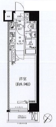 スパシエ日本橋エセンザ 9階 間取り図
