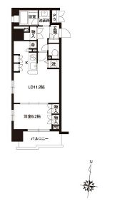 レジディア御茶ノ水 1202 間取り図