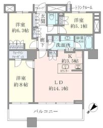 ブリリアマーレ有明 4階 間取り図