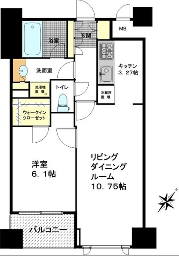 勝どきハイツ 704 間取り図