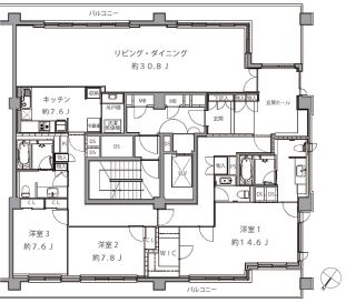 広尾ガーデンヒルズ 14階 間取り図