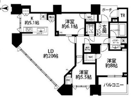 ドゥ・トゥール 43階 間取り図