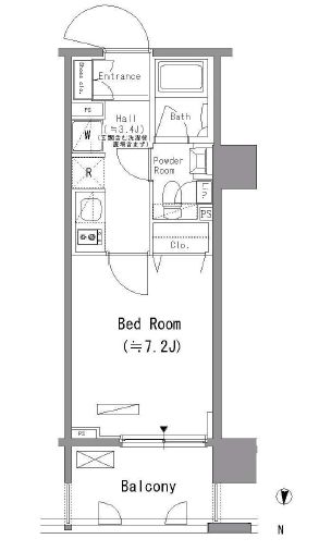 パークアクシス住吉 608 間取り図