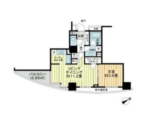 ドレッセ目黒インプレスタワー 7階 間取り図