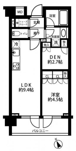 フォレシティ富ヶ谷 403 間取り図