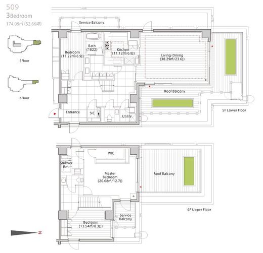 フォレストテラス鳥居坂 509 間取り図
