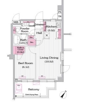 プライムアーバン新宿夏目坂タワーレジデンス 205 間取り図