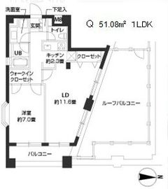 カスタリア自由が丘 501 間取り図