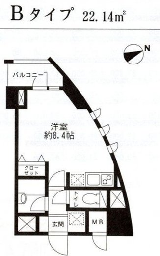 レジディア東品川 813 間取り図