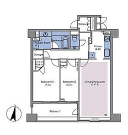 グレンパーク駒場 6階 間取り図