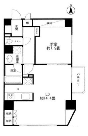 フォレシティ島津山 401 間取り図