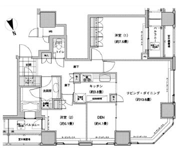 ウエストパークタワー池袋 2601 間取り図